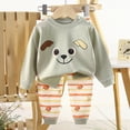thumbnail image 2 of NOLDARES Toddler Girls Outfits Clothes 2pcs Long Sleeve Cat Print Graphic Tee and Elastic Waist Joggers Set Clothing Fall Winter(AG,6-12 M), 2 of 5