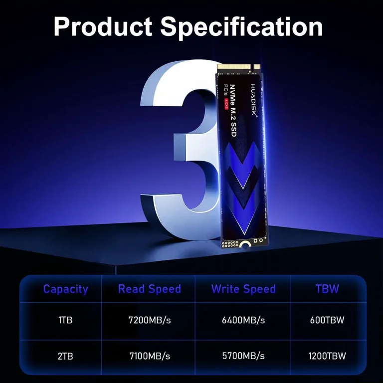 【2TB / M.2 NVMe SSD】HUADISK 2TB SSD HUADISK 2TB M.2 NVMe SSD Gen4 PCIe, M.2 2280 SSD, PCIe Gen4 x 4
