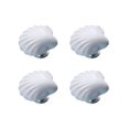 thumbnail image 1 of 4pcs Ceramic Shell Knobs Sea Style Pull Handle Unique Door Knobs Funiture Door Handles for Cabinet Drawer (White), 1 of 9