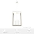 thumbnail image 7 of Hunter - Squire Manor 4-light Chrome, Medium Size Pendant Light, Dimmable, Modern Style, Rectangle Shaped, for Bedrooms, Dining, Living Rooms - 19038, 7 of 7