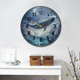 thumbnail image 2 of Yayeee Wall Clock Battery Operated 9.5" Silent Quartz Non-Ticking for Living Room Decor, Night Floating Whale, 2 of 8