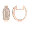 thumbnail image 2 of ANGARA Natural Belt Buckle Style Diamond Hoop Earrings in 14K Rose Gold for Women (Size-1.5mm| Color-K| Clarity-I3) | April Birthstone, Anniversary, Jewelry Gift for Women | Natural Diamond Earrings, 2 of 8