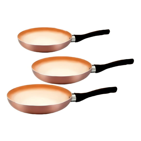Juego de sartenes Hudson Color Cobre 3 piezas con Antiadherente Cerámico