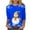 Blue34, variant on Darzheoy Womens Tops Round Neck Loose Seamless Loungewear Christmas Printed Sweatshirts Pullover Hoodless Fashion Solid Color Blouses