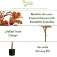 thumbnail image 2 of Nearly Natural 5ft. Autumn Oak Artificial Fall Tree, Orange, 2 of 7
