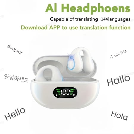 2026 AI Real-time Translation Earbuds, Wireless 5.4 Bluetooth, 156 Languages & Accents, 3-in-1 Instant Translator for iOS Android, Travel