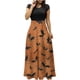 thumbnail image 1 of Vestido largo colorido con estampado de Halloween para mujer, vestidos estampados de manga corta, vestido playero informal Maxi Pompotops  ghjkhdj13775, 1 of 6