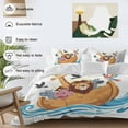thumbnail image 3 of Cartoon Animals Bedding Duvet Cover Set Queen Size 4 Pieces Lion RescueBoat in Ocean Bedding Set with Zipper Closure, 1 Comforter Cover 90x92 Inches 1 Flat Sheet & 2 Pillow Cases, 3 of 7