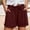 #Wine, variant on Women's Drawstring Elastic Waist Roll Cuff Bermuda Shorts,Loose Casual Athletic Sweat Shorts with Pockets,Hot Pink,Women's Plus Size L