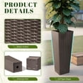 thumbnail image 3 of JUMMICO Set of 2 Resin Rattan Tall Planters Outdoor, Large Tapered Planters with Drainage Holes&Inner Trays, Flower Pots for Garden, Patio, Porch, Backyard (Brown, 32''), 3 of 7