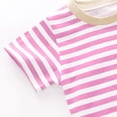thumbnail image 6 of YaEYa Toddler Baby Cotton T Shirt Striped Loose Soft Oversized Tees Crewneck Tops Summer Casual Funny Comfy Shirt, 6 of 8