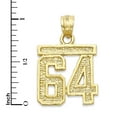 thumbnail image 5 of 14k Solid Gold Number Sixty Two Pendant for Necklace, #62 Gold Charm Jewelry for Athletes, Sports Gifts for Him and Her, 5 of 5