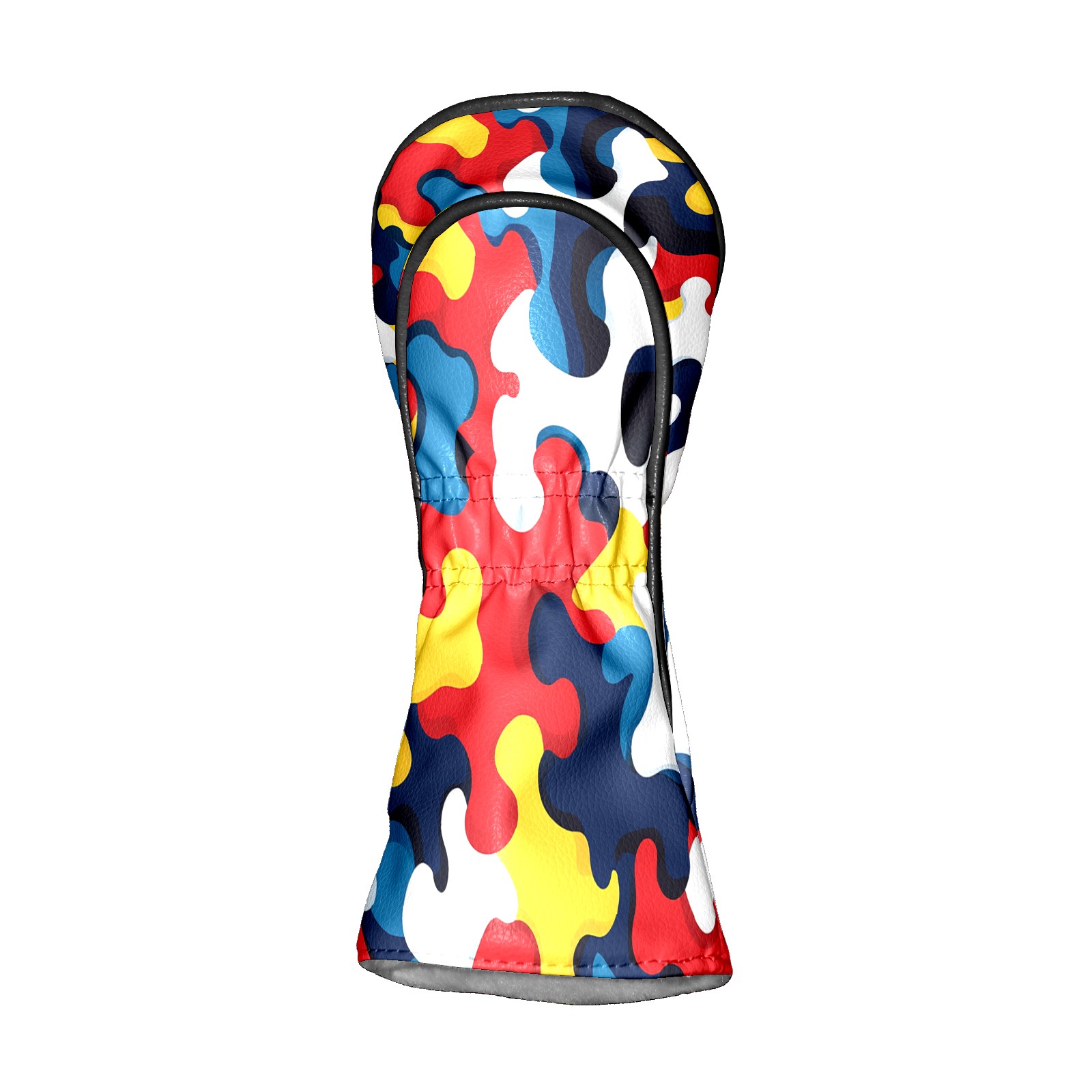 Golf Club Covers PU Leather Waterproof Head Covers for Fairway Woods Hybrids Color Puzzle