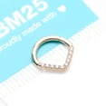 thumbnail image 4 of 14 Karat Gold Brilliant Sparkle Chevron Clicker Hoop Ring, 4 of 4