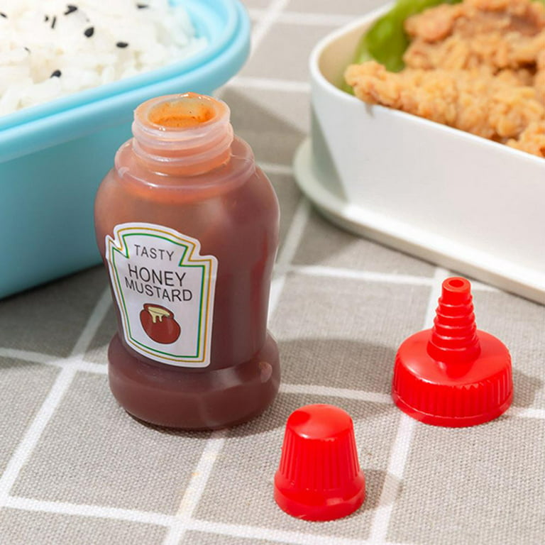 Cheap 1PC Mini Condiment Squeeze Bottle Cartoon Plastic Tomato Honey  Condiment Container Lunch Box Accessories Sauce