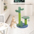 thumbnail image 3 of Modern Cactus Scratching Pad Climbing Frame Toys w/ Platform, Cat Climber Toy w/ Ball for Indoor, 3 of 8