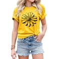 thumbnail image 4 of Nlife Women Daisy Print Round Neck Short Sleeve T-Shirt, 4 of 8