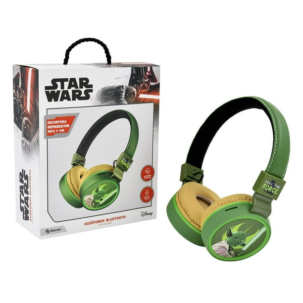 Audífonos Bluetooth con reproductor MP3 Star Wars modelo Yoda