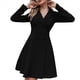 thumbnail image 3 of Vestido Blazer Elegante de Doble Botonadura, Corte Entallado, con Solapa con Muesca, Larga, Informal, para Eventos de Trabajo Negro XL, 3 of 8
