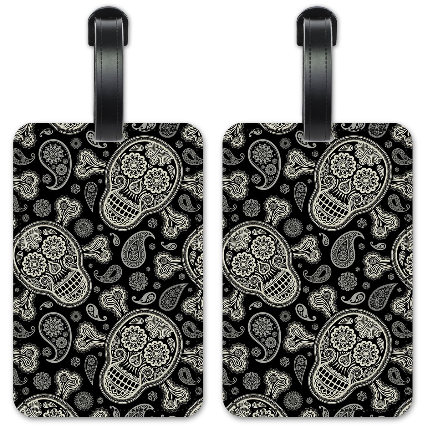 Paisley Skull & Crossbones - Luggage ID Tags / Suitcase Identification ...