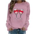 thumbnail image 3 of Inverlee Valentine's Day Sweatshirt Women Cute Love Heart Print Sweatshirts Oversized Pullover Sweater Tops Round Neck Holiday Valentine's Day Gifts, 3 of 6