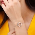 thumbnail image 3 of Rosec Jewels Lab Created Diamond Bracelet - Open Circle Chain Bracelet - Ef-VS Quality - Valentines Day Gift, 14K White Gold, 7.0 inches, 3 of 5