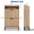 thumbnail image 2 of Danolapsi Narrow Shoe Cabinet Storage for Entryway,Freestanding Shoe Organizer,Modern Fluted Shoe Rack Organizer with 2 Flip Drawers and an Open Shelf,Farmhouse Shoe Storage Cabinet for Entryway, 2 of 9