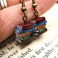 thumbnail image 3 of Stack Book Earrings for Women - Multicolor Library Book Pendant Fashion Earrings, Casual METAL Jewelry for Daily Wear, Party, Beach, All Year Round, 3 of 6