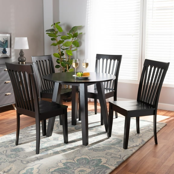 Baxton Studio Zala Modern and Contemporary Dark Brown Finished Wood 5-Piece Dining Set