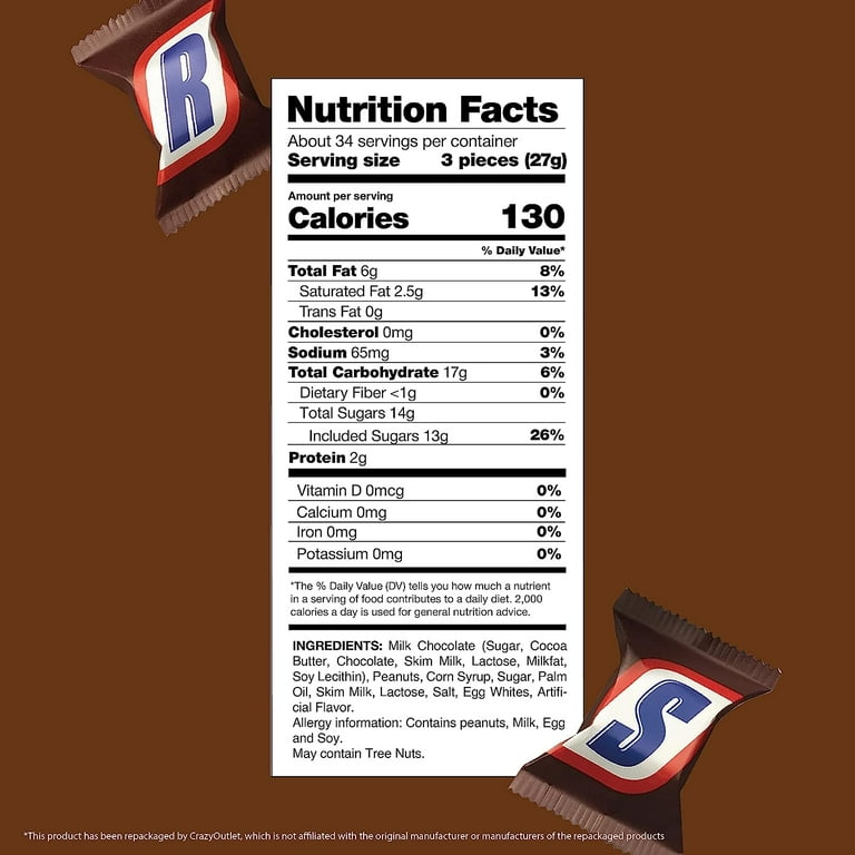 Regular Size Snickers Bar Nutrition Facts Snickers Nutrition Facts