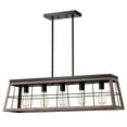 thumbnail image 2 of RADIANCE goods Industrial 5 Light Ancient Wood Island Pendant Ceiling Fixture 35" Wide, 2 of 12