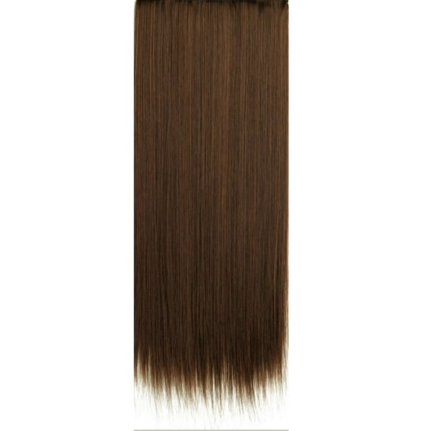 Verdorde Niet genoeg Stevenson High Quality Human Hair Silk 60cm Straight Hair Extension with 5 Clips Hair  Weave for Fashion Light Brown Light brown - Walmart.com