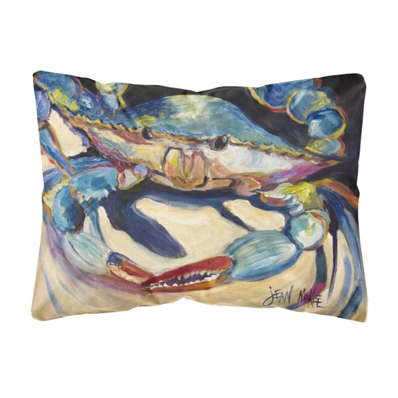 Carolines Treasures JMK1094PW1216 Blue Crab Canvas Fabric Decorative Pillow  12H x16W multicolor