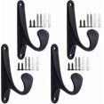 thumbnail image 1 of Set Of 4 Metal Screw-on Hooks For Clothes, Towels, Backpacks, Lanterns, 1 of 3