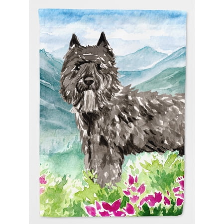 Mountain Flowers Bouvier des Flandres Flag Canvas House Size