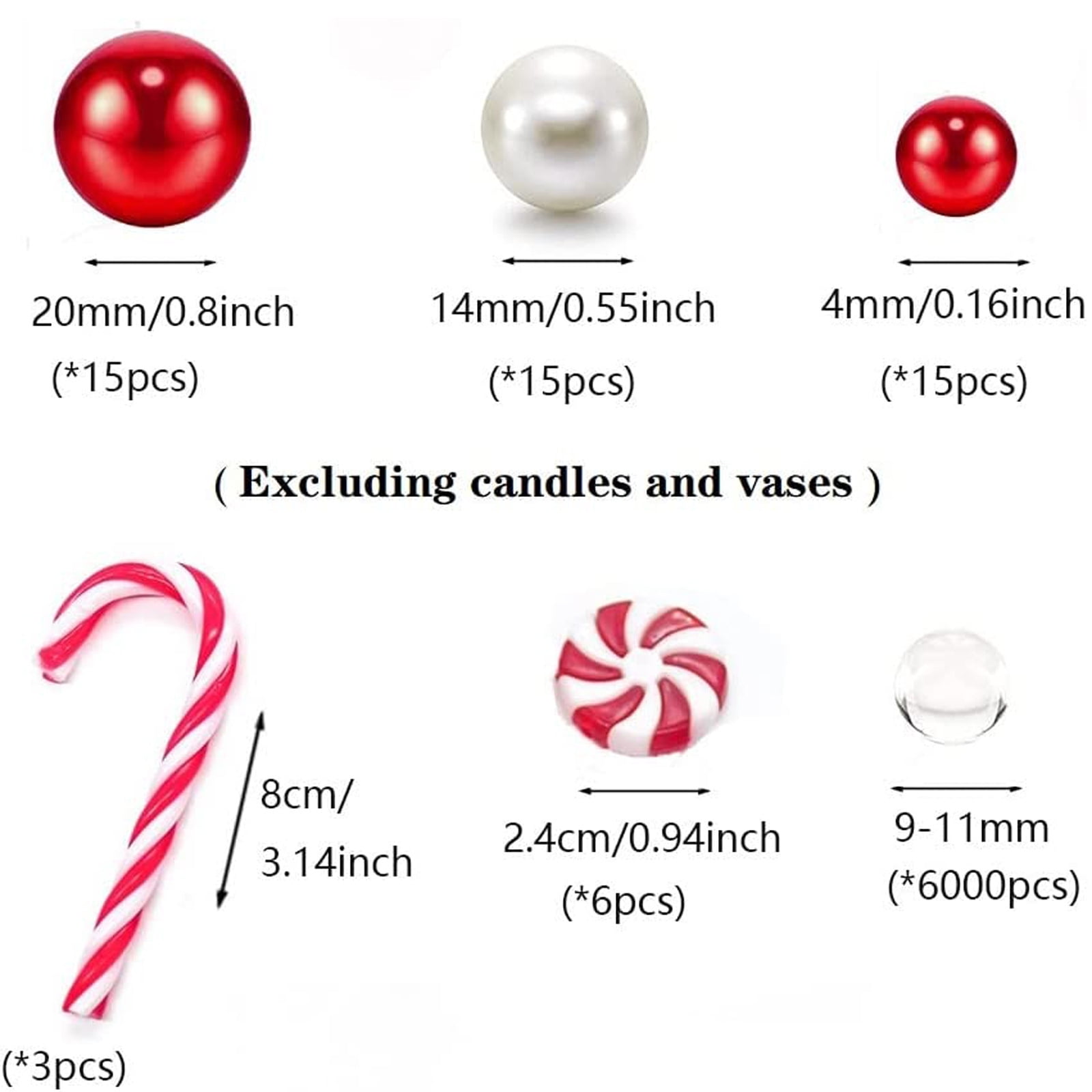 Christmas Party Decoration Vase Filler Pearl Set Floating Pearls Candyland  Pearls Water Beads for Vases Christmas Flameless Floating Candy 1set