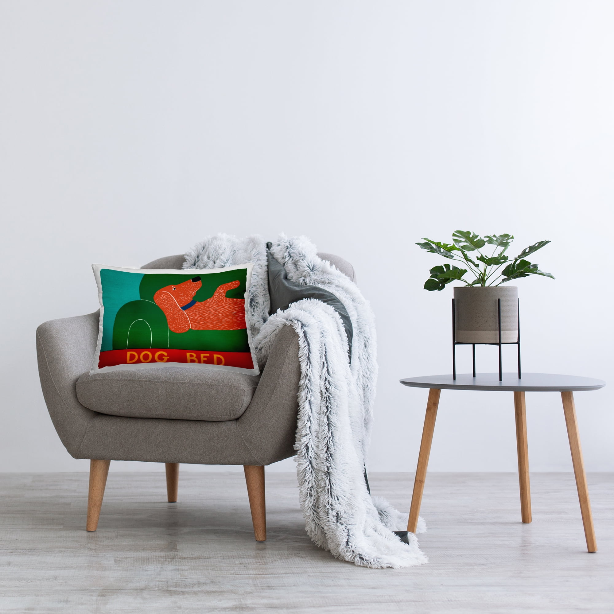 Stupell Industries Dog Bed Couch Decorative Printed Throw Pillow, design by Stephen Huneck