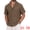 Brown, variant on DARING DIVA Men's Hollow Jacquard Camp Collar Short Sleeve Beach Texture Shirts M Khaki