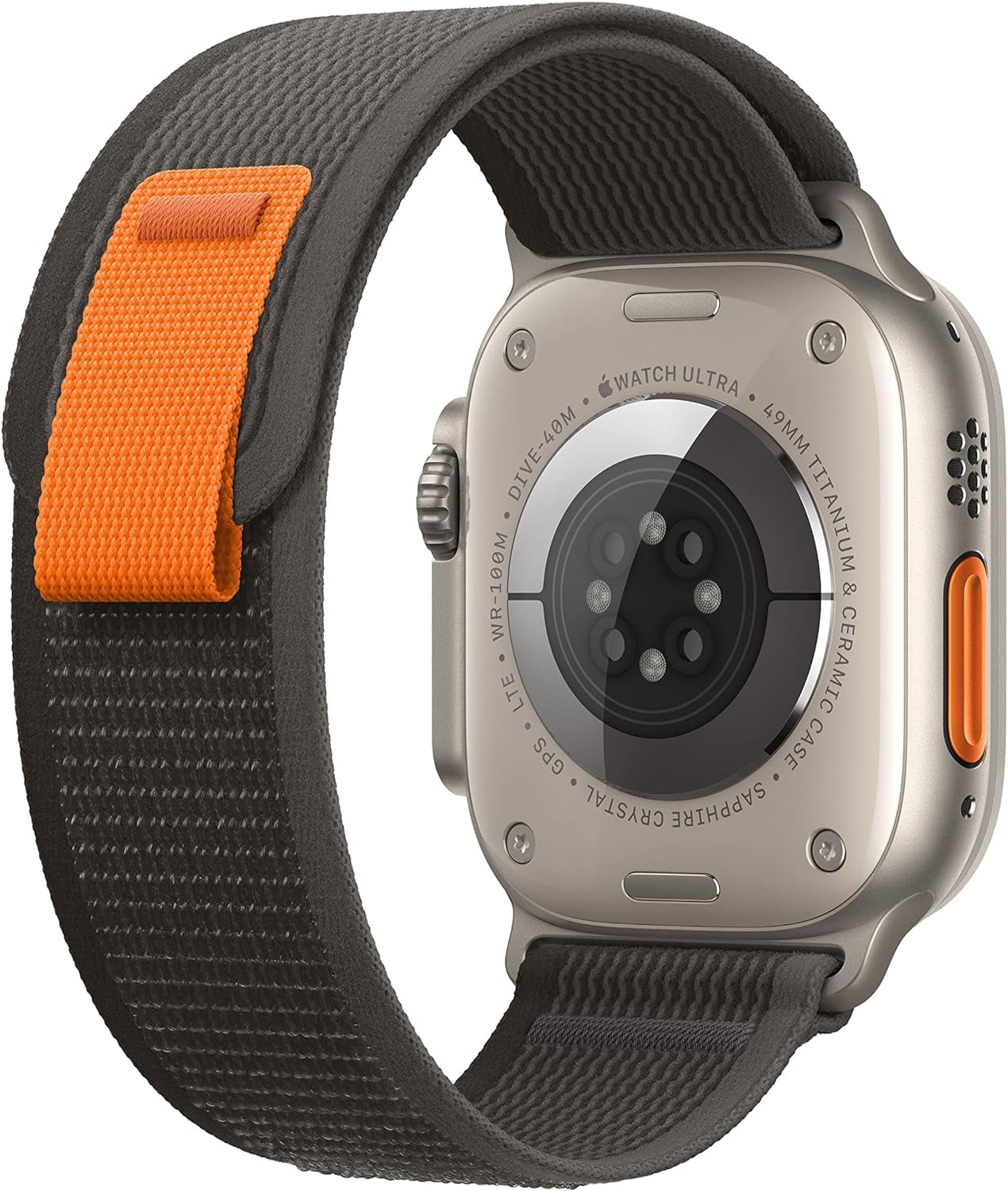 Apple Watch Ultra [GPS + Cellular 49mm] Smart Watch w/Rugged Titanium Case & Black/Gray Trail Loop M/L.