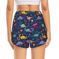 thumbnail image 4 of Goofa Dinosaur Flowers Printed Women 2 in 1 Running Shorts,Quick Dry Athletic Workout Shorts,High Waisted Athletic Shorts with Liner Pockets-, 4 of 9