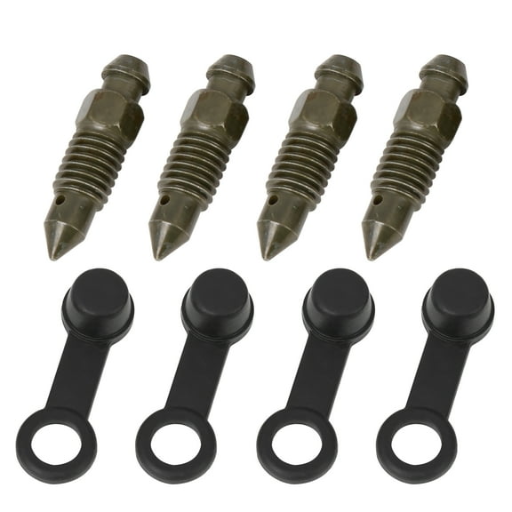 4Pcs M8x1.25mm Motorcycle Bleeder Screws with Cap Banjo Bolt for Motorbike Brake Master Cylinder
