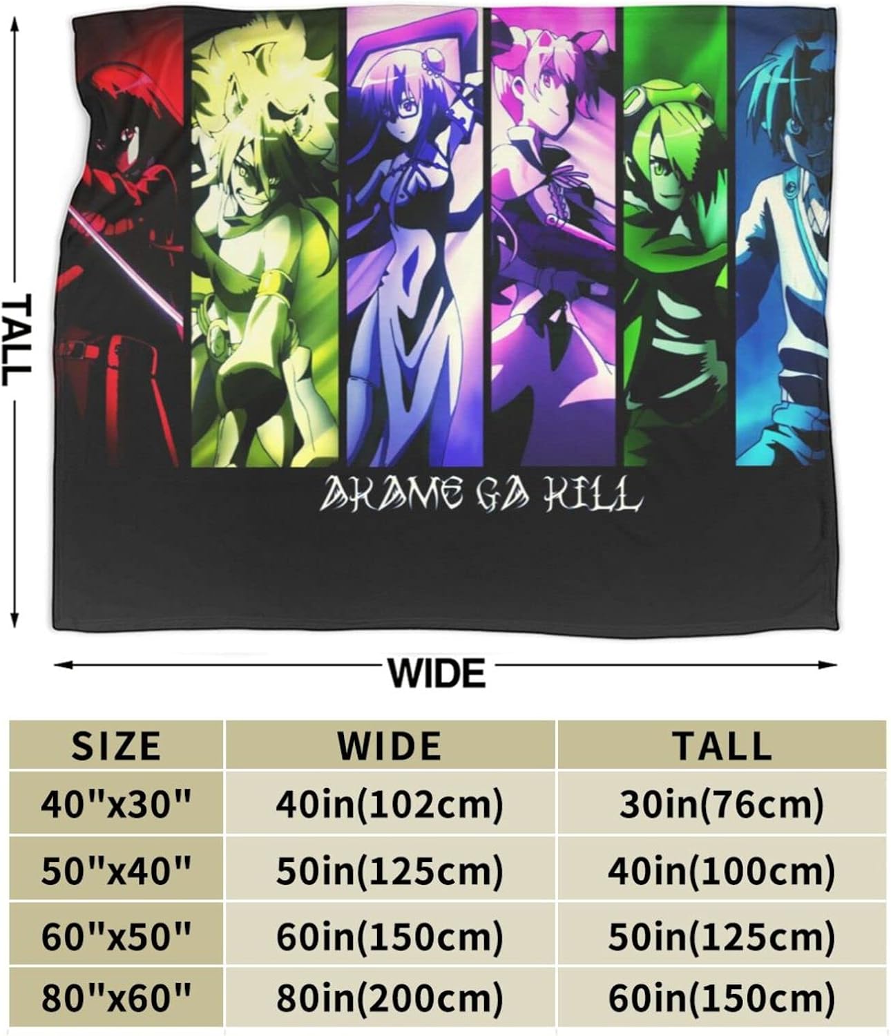 Akame Anime ga Kill! Blanket Throw Blankets Ultra Soft Flannel ...