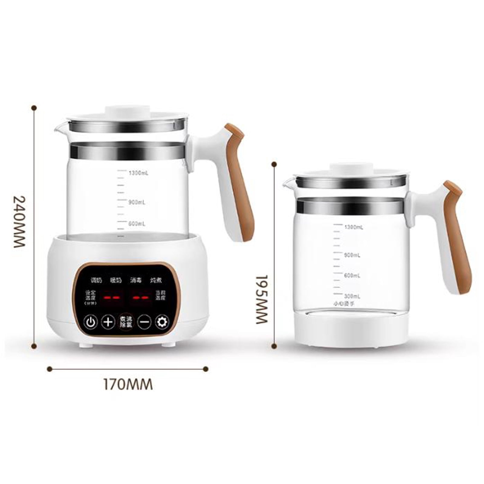 Glass Electric Kettle, 1.3L Capacity, Multi-function Insulation Soup Kettle, Split Intelligent Tea Maker for Tea, Hot Water and More