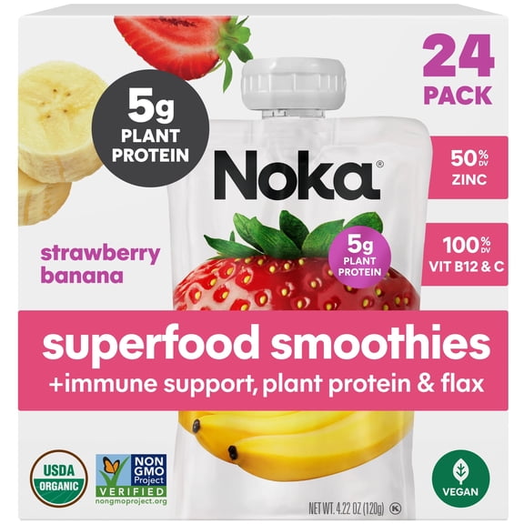 (Pack Of 6) Noka Smooth Strawberry Banana 16.9 Oz