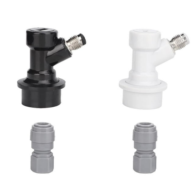 Cergrey Ball Lock Keg Disconnect,2Pcs Home Brewing Ball Lock Keg Connector + 8mm-1/4in FFL Quick Push-Fit Connector,Ball Lock