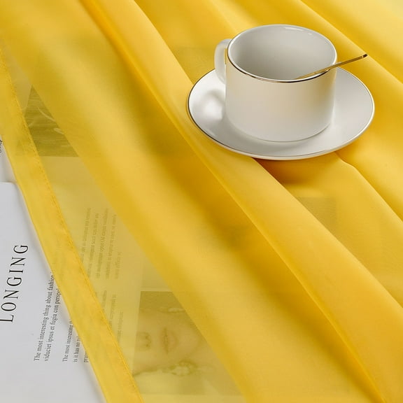 Ruthy's Textile 2 Piece Window Sheer Curtains Grommet Panels 54" X 84" Total 108" X 84" Inch Length for Bedroom/Living Room Color: Yellow