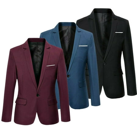 Slim Military Jacket Men NEW Fashion Men's Casual Slim Fit Formal One Button Suit Blazer Coat Jacket Tops S-4XL Plus Size ()
