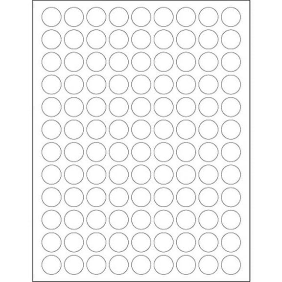 0.75 in. White Removable Circle Laser Labels - Pack of 10800