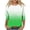 Green, variant on YUGYXL Women's Gradient Color Tshirts 3/4 Length Sleeve Shirts Lounge Crew Neck Comfy Clothes Dressy Soft Tunics Tees Holiday Tops