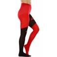 thumbnail image 3 of ToBeInStyle Women's Checkered w/ Four Diamonds Print Tights - Red/Black - One Size, 3 of 7